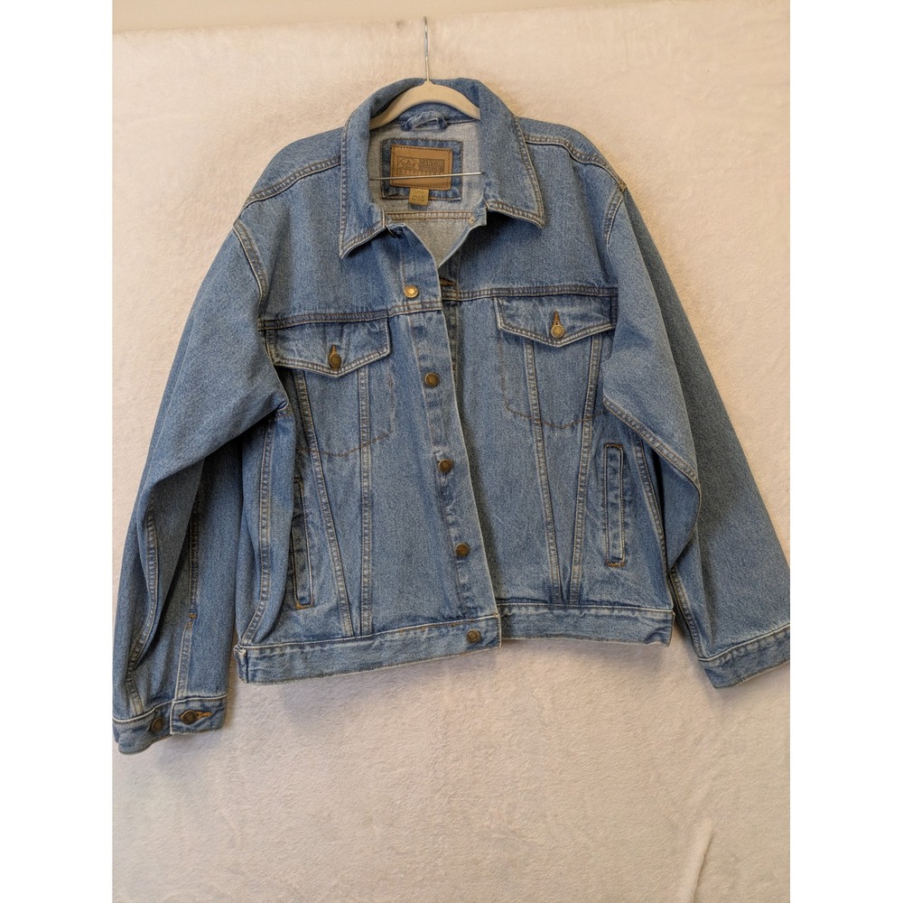 Canyon Guide‎ Outfitters Denim Jacket Men's Large Blue Button Front Trucker